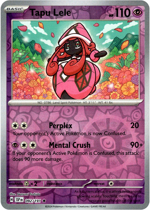 Tapu Lele 92/191 Reverse Holo | Surging Sparks | Pokemon Card
