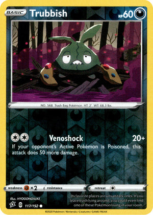 Trubbish 117/192 Reverse Holo | Rebel Clash | Pokemon Card