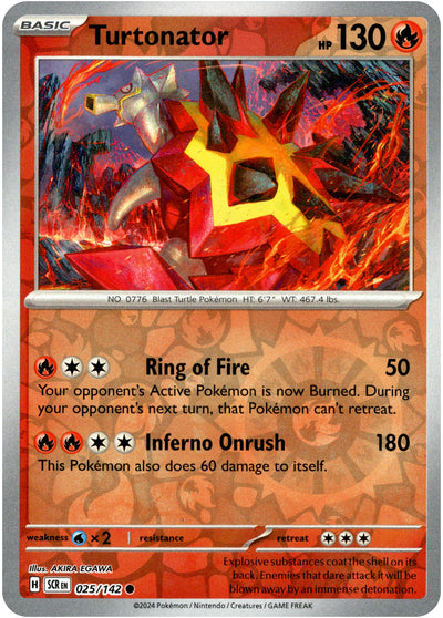 Turtonator 25/142 Reverse Holo | Stellar Crown | Pokemon Card