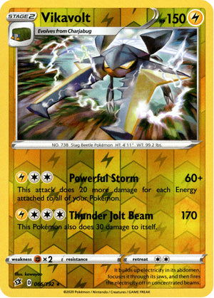 Vikavolt 66/192 Reverse Holo | Rebel Clash | Pokemon Card