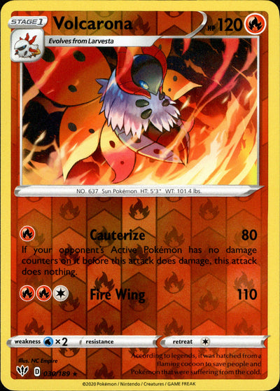 Volcarona 30/189 Reverse Holo | Darkness Ablaze | Pokemon Card