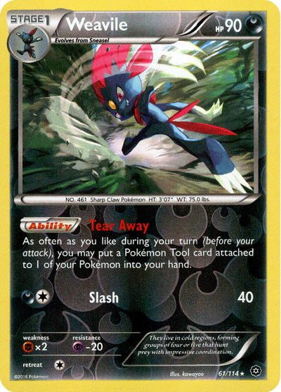 Weavile 61/114 Reverse Holo | Steam Siege | Pokemon Card