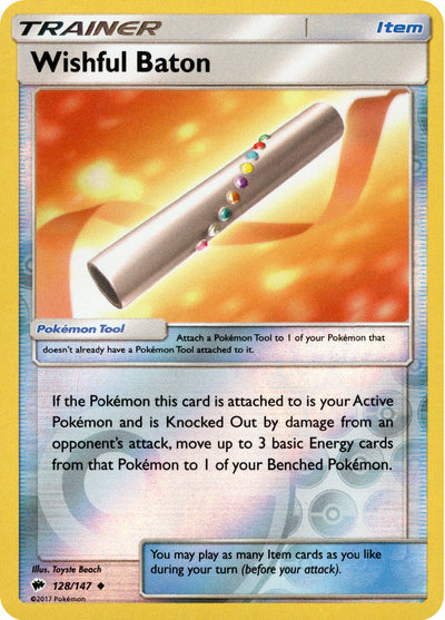Wishful Baton 128/147 Reverse Holo | Burning Shadows | Pokemon Card