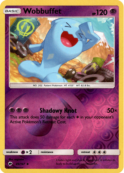 Wobbuffet 49/147 Reverse Holo | Burning Shadows | Pokemon Card