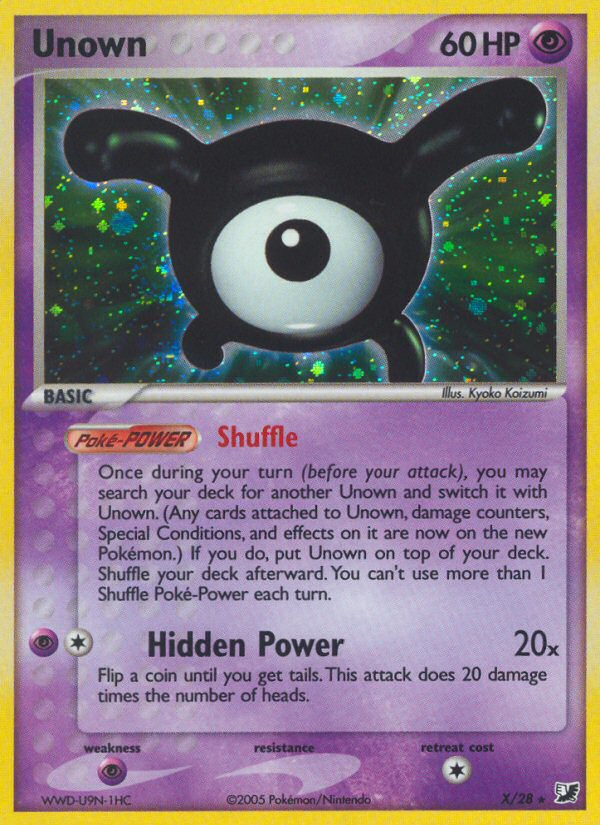 Unown X/115 Rare | Unseen Forces | Pokemon Card
