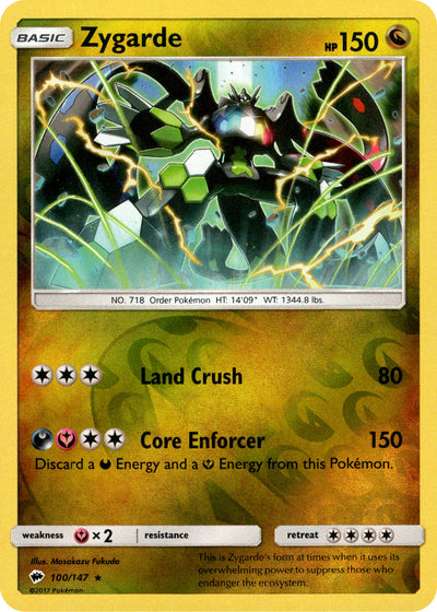 Zygarde 100/147 Reverse Holo | Burning Shadows | Pokemon Card