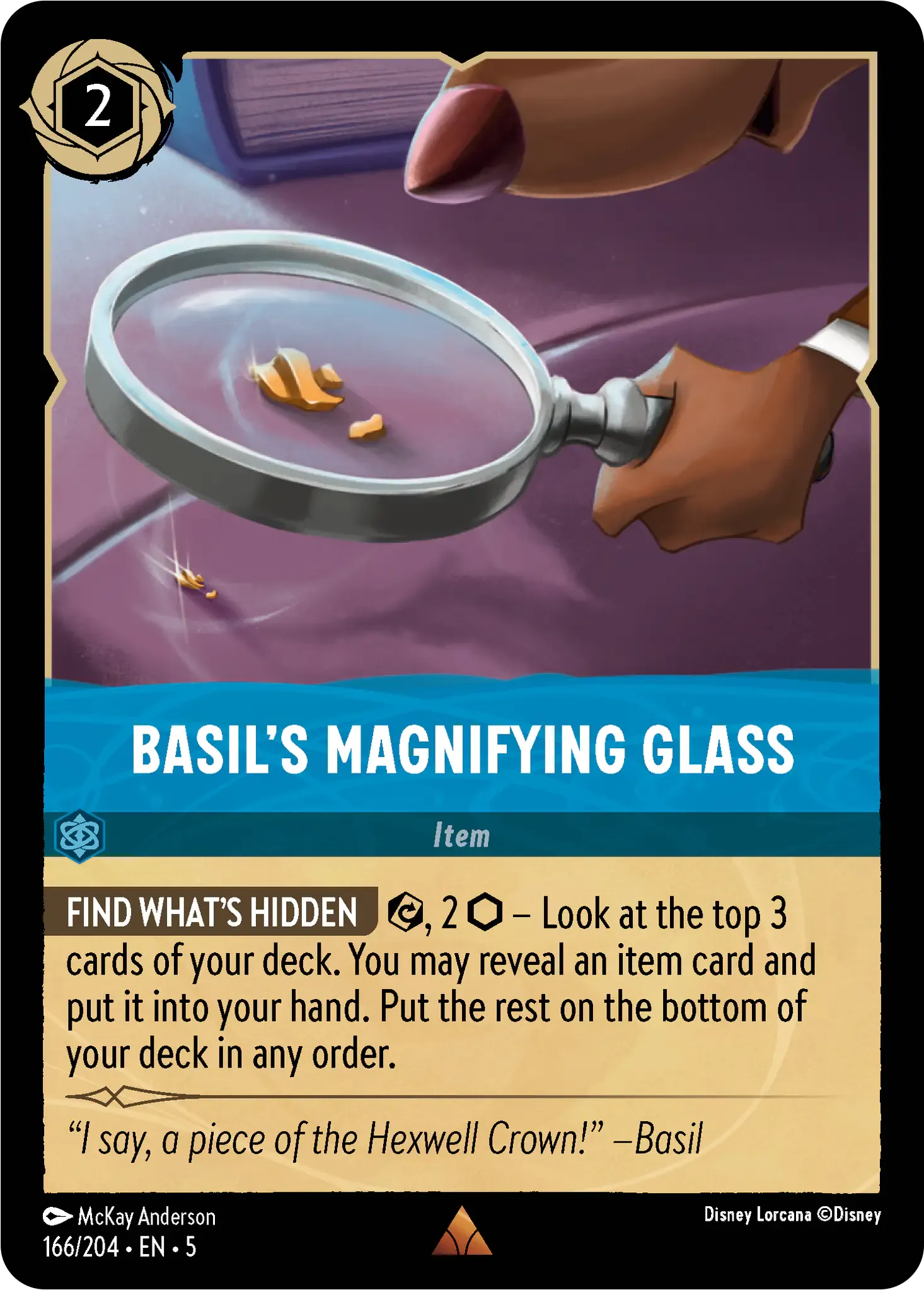 basil lorcana card Basil's Magnifying Glass – Brickheads Collectables