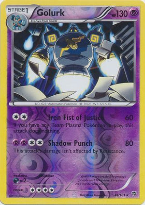 Golurk 46/101 Reverse Holo | Plasma Blast | Pokemon Card
