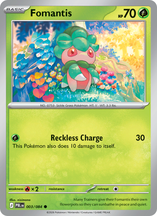 Fomantis 3/84 Common | Pitch Black | Pokemon Card