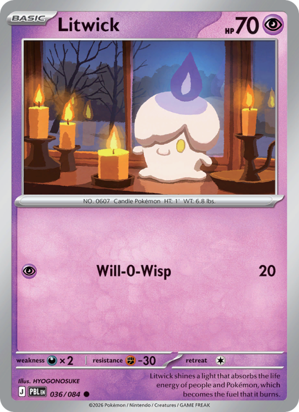 Litwick 36/84 Common | Pitch Black | Pokemon Card