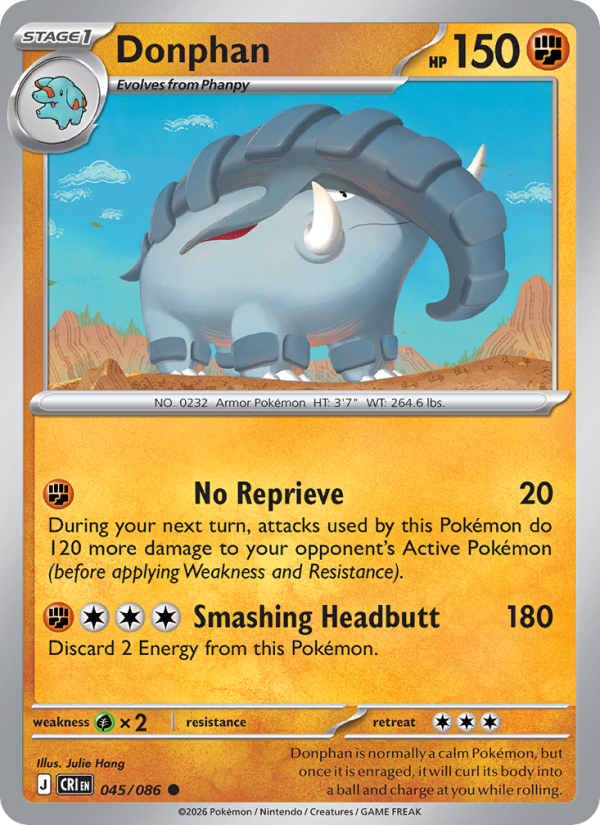 Donphan 45/86 Common | Chaos Rising | Pokemon Card