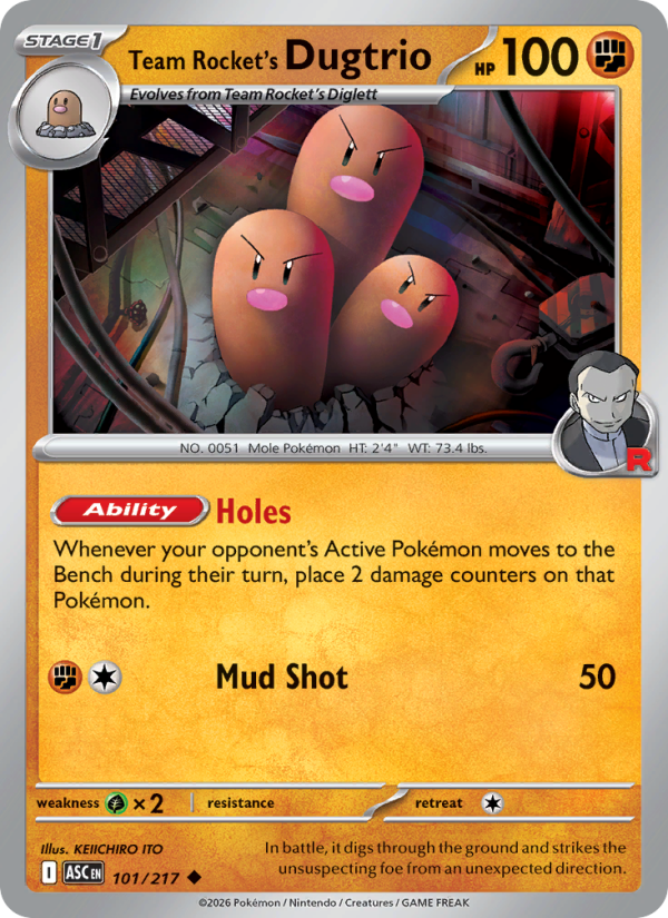 Team Rocket's Dugtrio 101/217 Uncommon | Ascended Heroes | Pokemon Card
