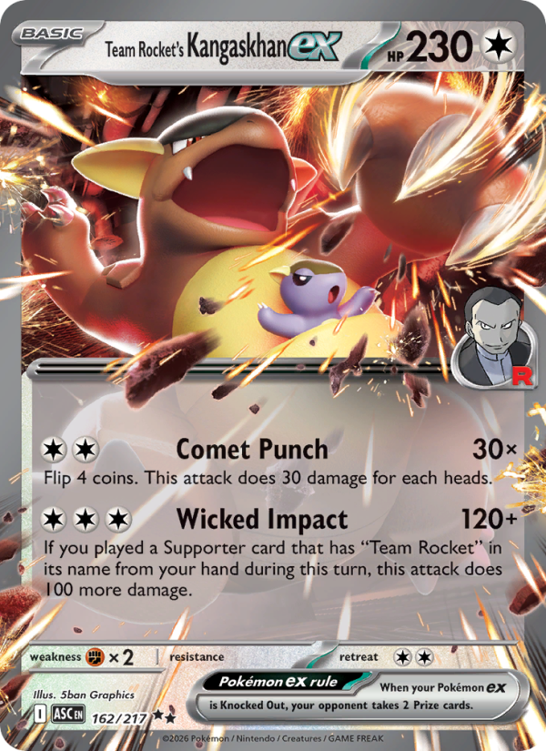Team Rocket's Kangaskhan ex 162/217 Double Rare | Ascended Heroes | Pokemon Card