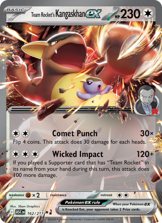 Team Rocket's Kangaskhan ex 162/217 Double Rare | Ascended Heroes | Pokemon Card