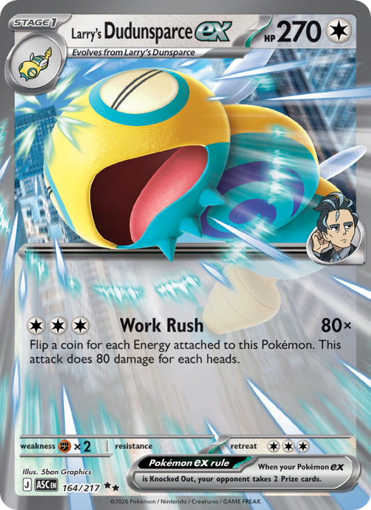 Larry's Dudunsparce ex 164/217 Double Rare | Ascended Heroes | Pokemon Card