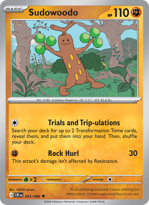 Sudowoodo 43/86 Uncommon | Chaos Rising | Pokemon Card