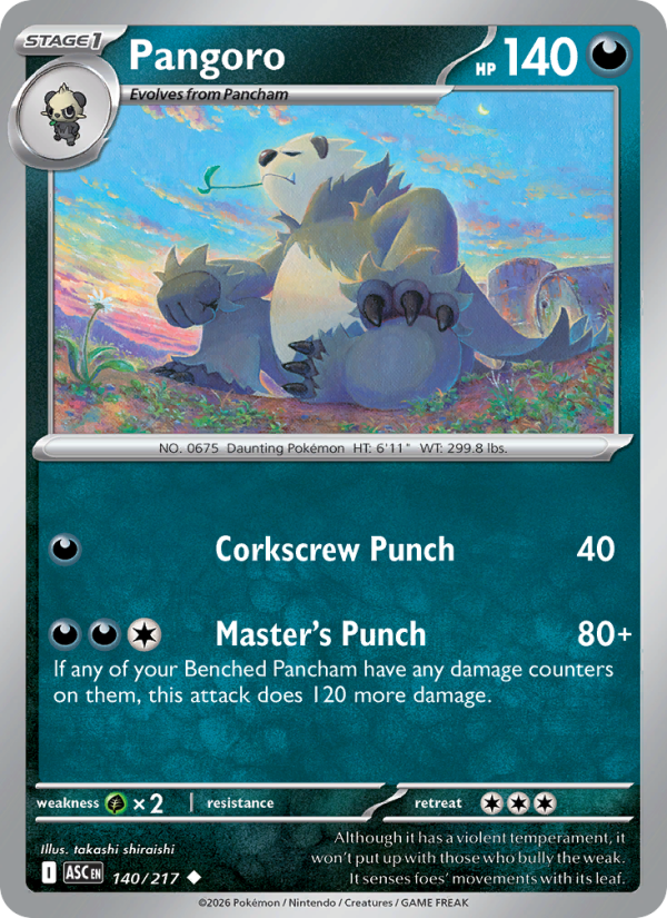 Pangoro 140/217 Uncommon | Ascended Heroes | Pokemon Card