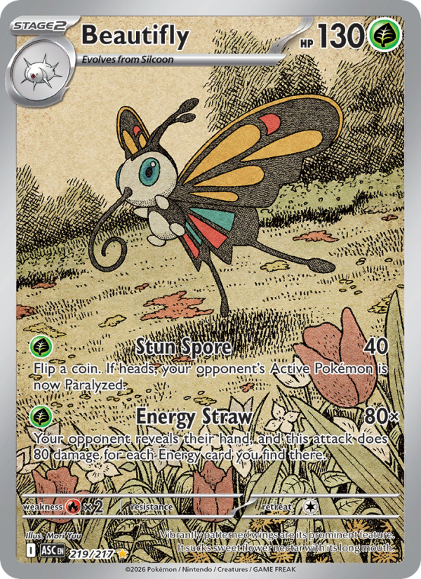Beautifly 219/217 Illustration Rare | Ascended Heroes | Pokemon Card