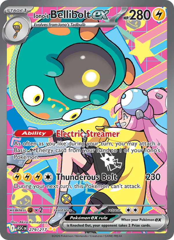 Iono's Bellibolt ex 279/217 Special Illustration Rare | Ascended Heroes | Pokemon Card
