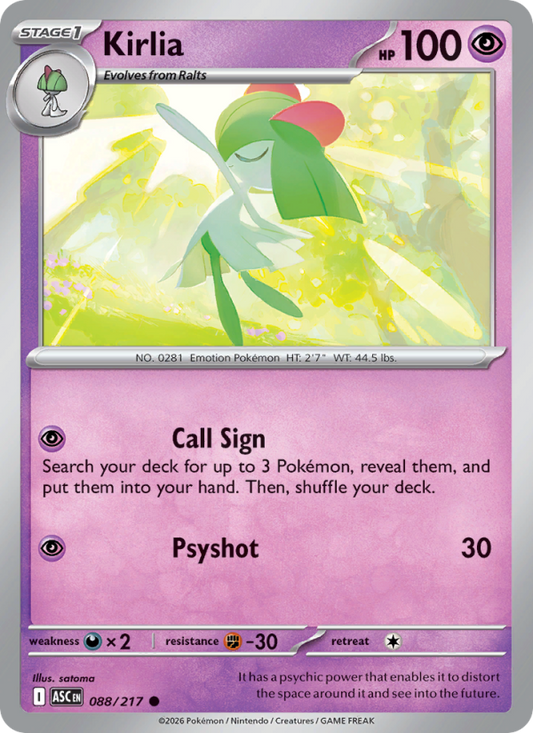 Kirlia 88/217 Common | Ascended Heroes | Pokemon Card