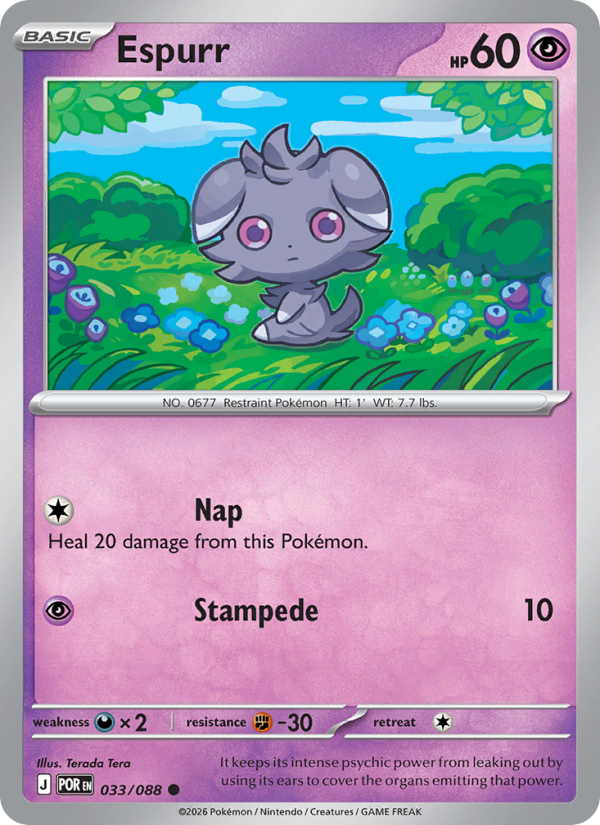 Espurr 33/88 Common | Perfect Order | Pokemon Card