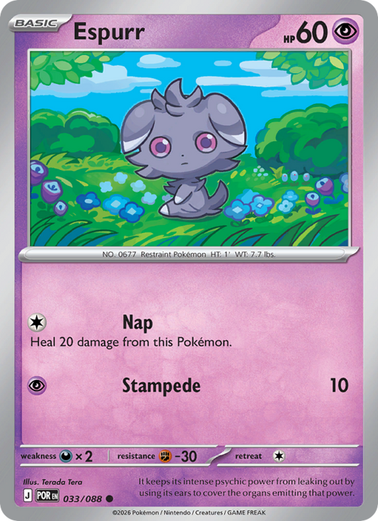 Espurr 33/88 Common | Perfect Order | Pokemon Card