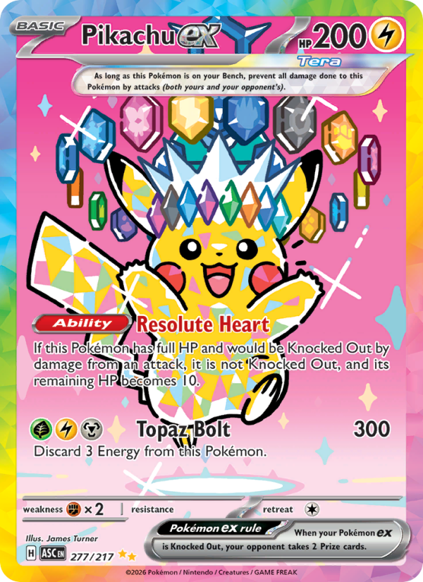 Pikachu ex 277/217 Special Illustration Rare | Ascended Heroes | Pokemon Card