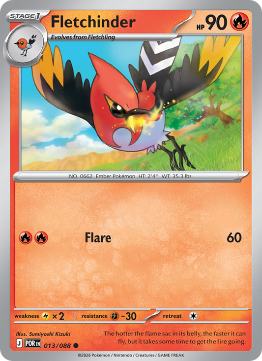 Fletchinder 13/88 Common | Perfect Order | Pokemon Card