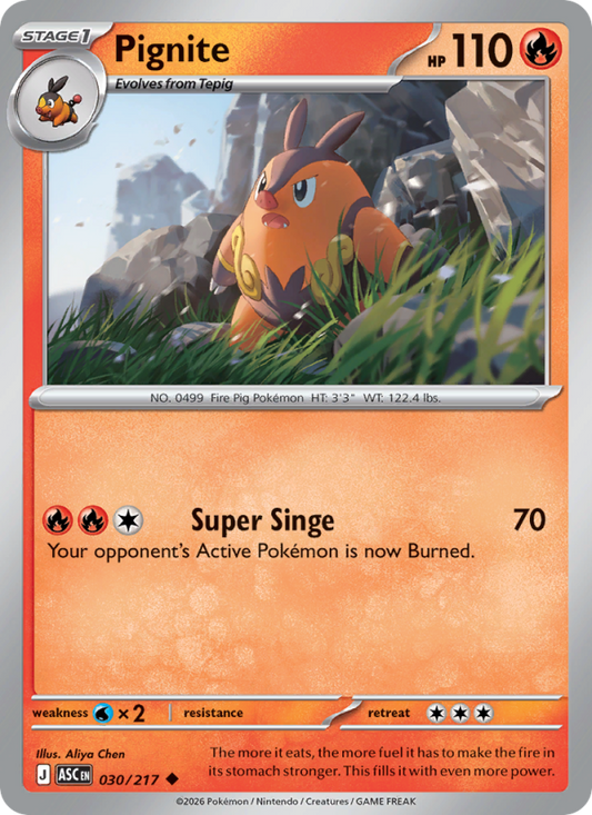 Pignite 30/217 Uncommon | Ascended Heroes | Pokemon Card