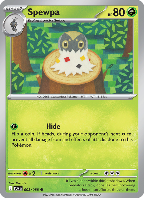 Spewpa 8/88 Common | Perfect Order | Pokemon Card
