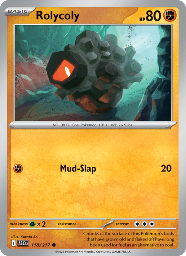 Rolycoly 118/217 Common | Ascended Heroes | Pokemon Card