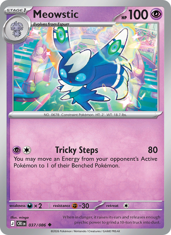 Meowstic 37/86 Uncommon | Chaos Rising | Pokemon Card