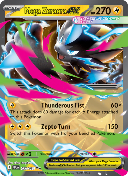 Mega Zeraora ex 27/84 Double Rare | Pitch Black | Pokemon Card