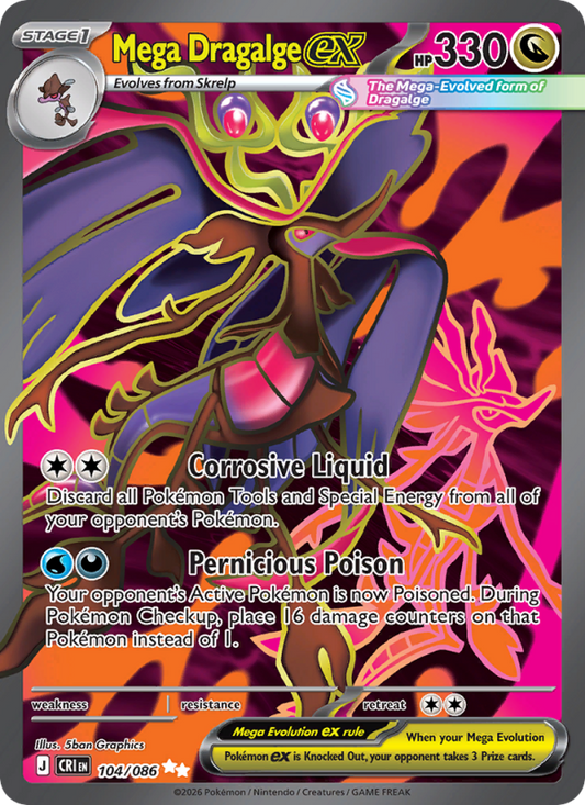 Mega Dragalge ex 104/86 Ultra Rare | Chaos Rising | Pokemon Card