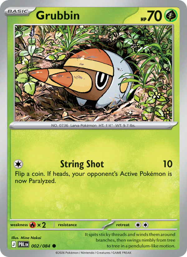 Grubbin 2/84 Common | Pitch Black | Pokemon Card