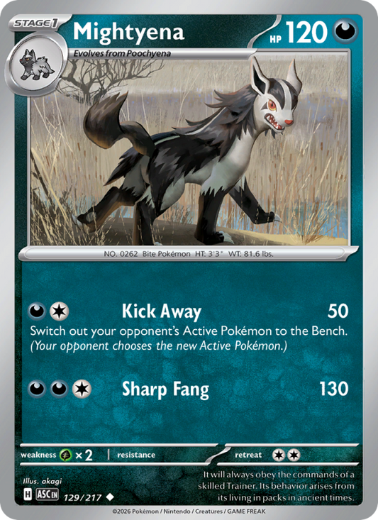 Mightyena 129/217 Uncommon | Ascended Heroes | Pokemon Card