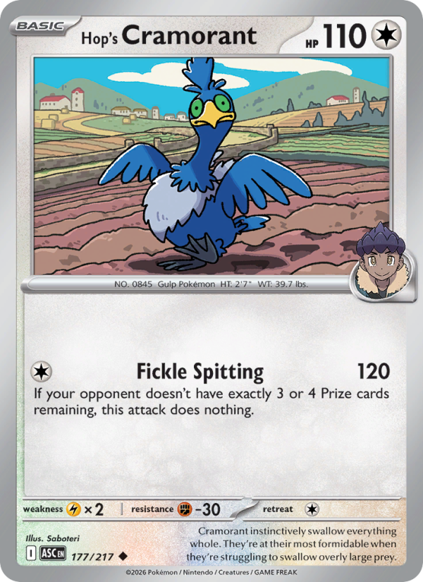 Hop's Cramorant 177/217 Uncommon | Ascended Heroes | Pokemon Card