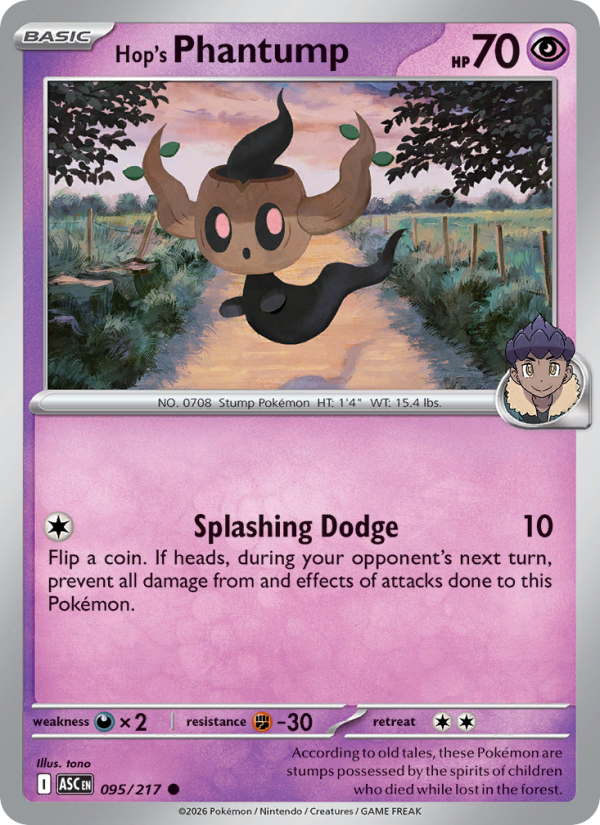 Hop's Phantump 95/217 Common | Ascended Heroes | Pokemon Card