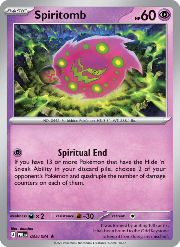 Spiritomb 35/84 Rare Holo | Pitch Black | Pokemon Card