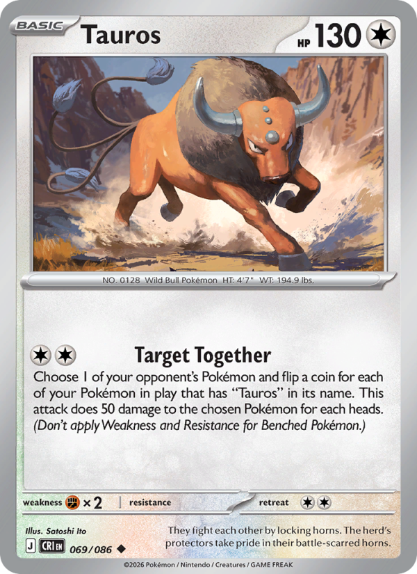 Tauros 69/86 Uncommon | Chaos Rising | Pokemon Card