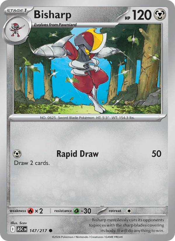 Bisharp 147/217 Common | Ascended Heroes | Pokemon Card
