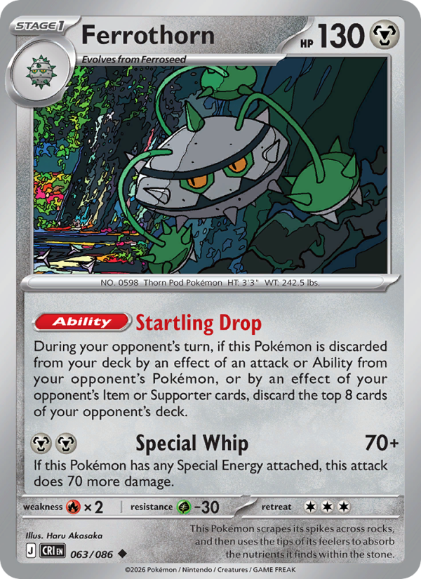 Ferrothorn 63/86 Uncommon | Chaos Rising | Pokemon Card