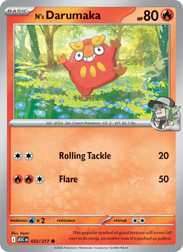 N's Darumaka 32/217 Common | Ascended Heroes | Pokemon Card