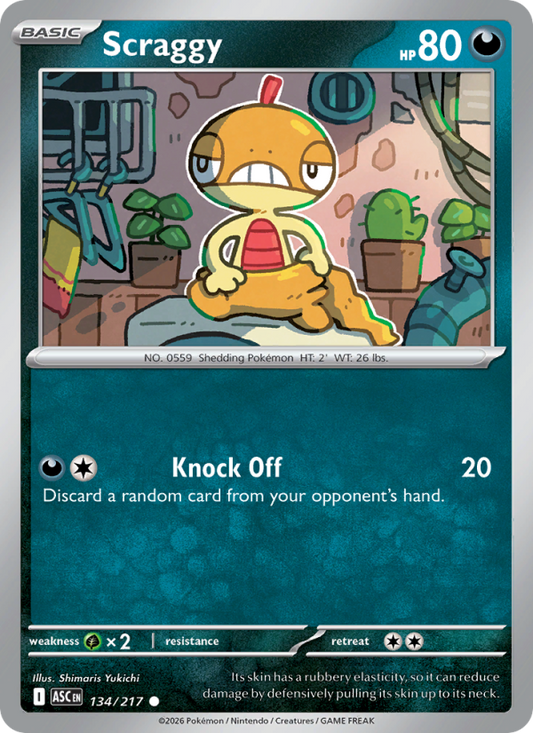 Scraggy 134/217 Common | Ascended Heroes | Pokemon Card