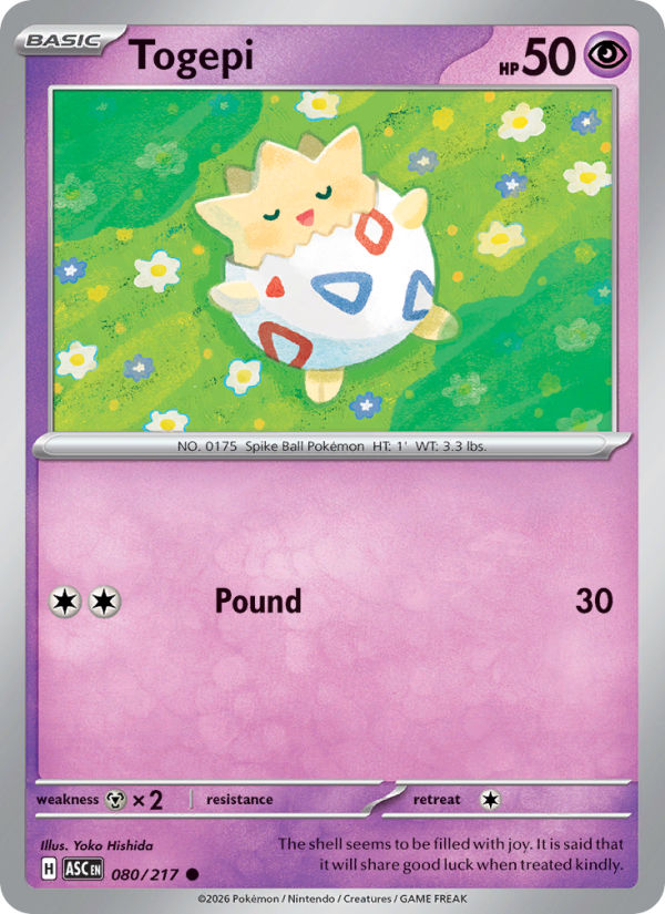 Togepi 80/217 Common | Ascended Heroes | Pokemon Card