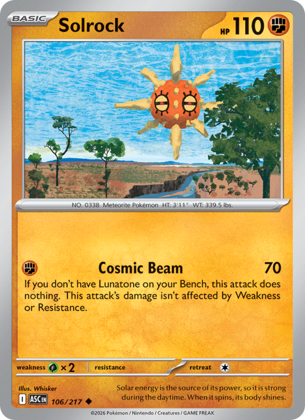 Solrock 106/217 Uncommon | Ascended Heroes | Pokemon Card