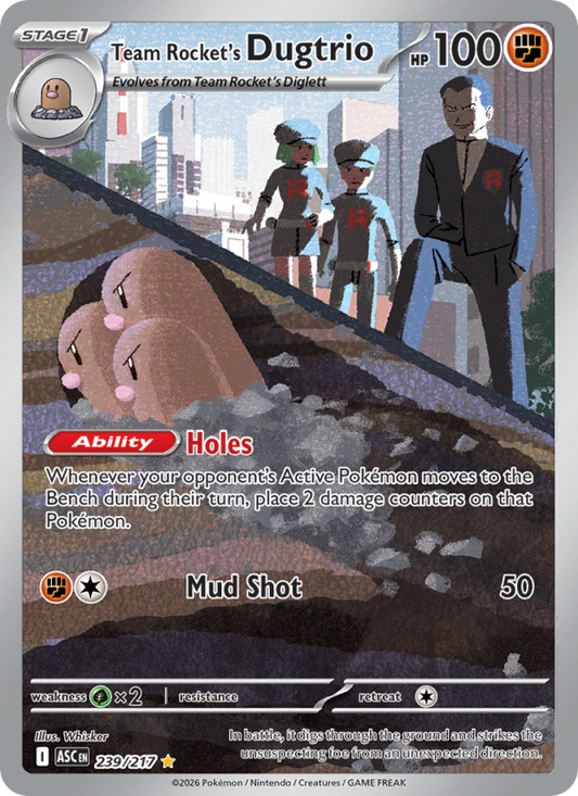 Team Rocket's Dugtrio 239/217 Illustration Rare | Ascended Heroes | Pokemon Card