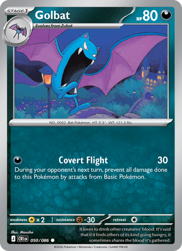 Golbat 50/86 Common | Chaos Rising | Pokemon Card