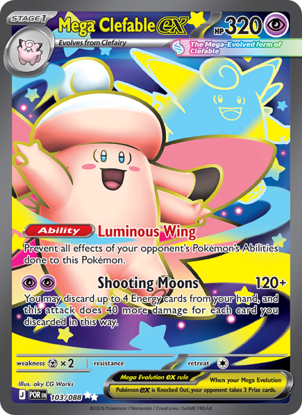 Mega Clefable ex 103/88 Ultra Rare | Perfect Order | Pokemon Card