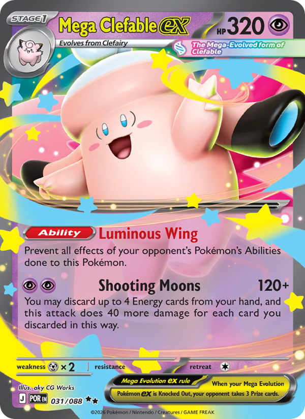 Mega Clefable ex 31/88 Double Rare | Perfect Order | Pokemon Card